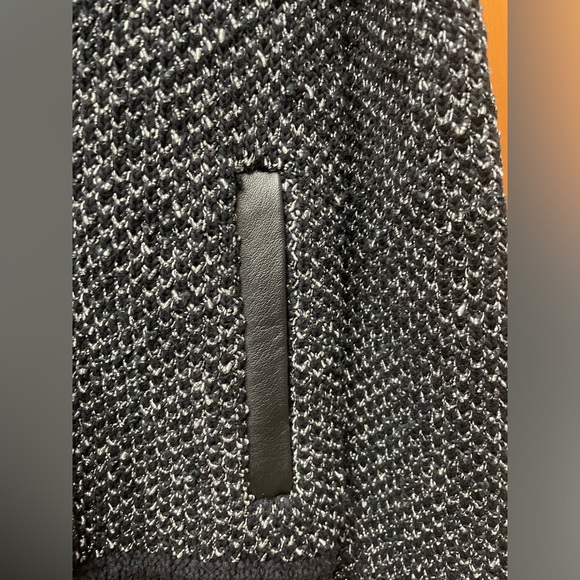 Rag and Bone ladies button down sweater jacket leather trim LIKE NEW! Size M - Picture 9 of 11